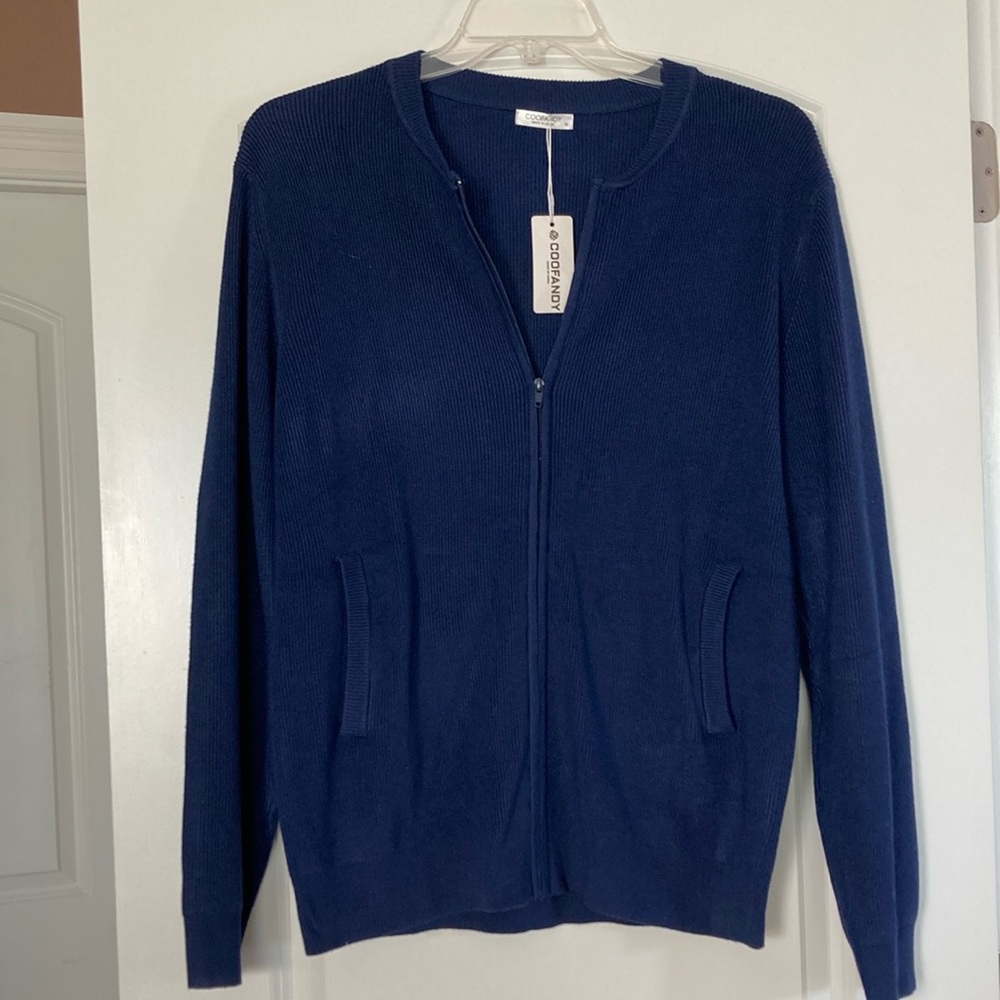 NWT Men’s Coofandy Knit Cardigan Full Zip Sweater - M